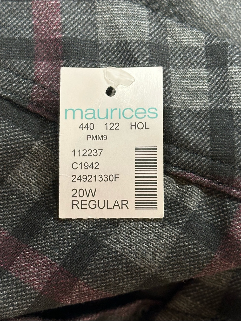 NWT Maurices Skinny Ankle Mid Rise Plaid Pants, Stretch - Womens 20W Regular - Picture 6 of 16